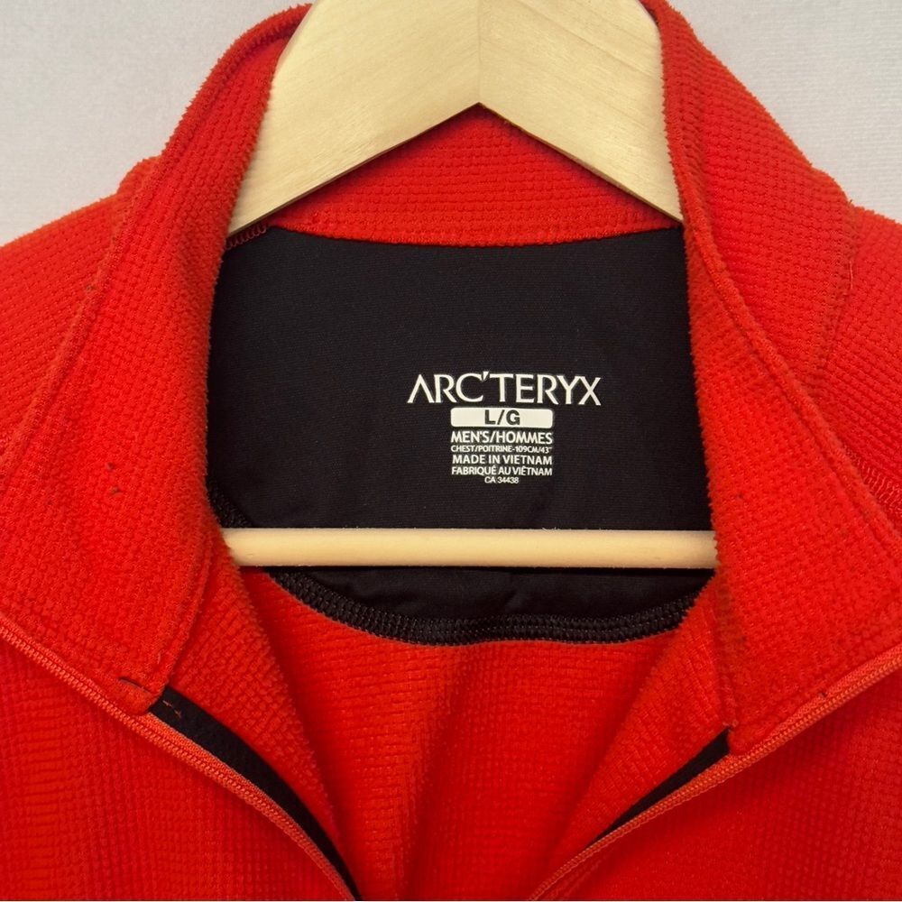 Orange Arc'teryx Polartec Half Zip Performance Microfleece - Men's Large - Picture 2 of 9